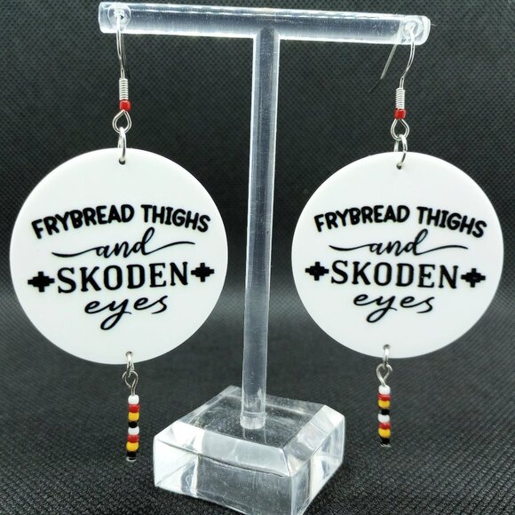 Frybread Thighs and Skoden Eyes Earrings Native American - Picture 1 of 3